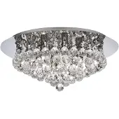 Searchlight Hanna Plafonnier à 6 flammes en chrome Boule de cristal claire G9