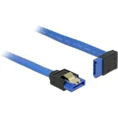 DeLOCK - Câble SATA - Serial ATA 150/300/600 - SATA (R) droit pour SATA (R) angle vers le haut - 30 cm - verrouillé - bleu