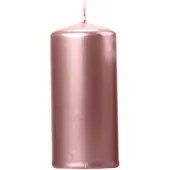Party Deco Bougie Cylindrique Rose Or Métallique 12x6cm - (6pcs) (6 pcs)