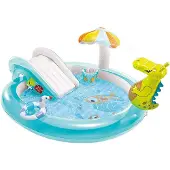 Intex Crocodile Play Centre With Slide Pool Multicolore 201 x 17 x 84 cm