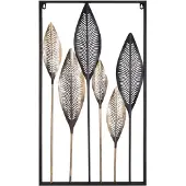 PT Living Décoration Murale PT Living Leaves Iron Black & Gold
