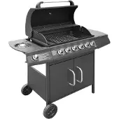 vidaXL Barbecue à gaz 6+1 flammes noir