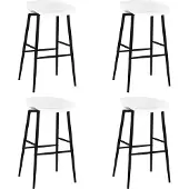 vidaXL Tabouret de bar 4 pcs. Blanc