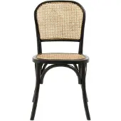 Nordal Wicky Chaise | Noir | Bois | Rotin | 27239