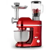 Klarstein Robot Patissier Multifonctions, Batteur sur Socle, Bol 5L, Robot Cuisine 1800W, Blender 1.5L, Robot Multifonction Petrin Boulangerie, Hachoir à Viande, Batteur Electrique Cuisine, 6 Vitesses