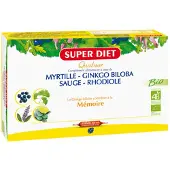 SuperDiet Quatuor Ginkgo Memoire Bio 20x10 ml Ampoule(S)