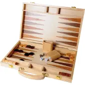 Engelhart Backgammon 15 " en Bois, Backgammon-Koffer Avec Holzeinlagen 38cmx24cm