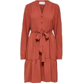 Selected Mivia Long Sleeve Short Dress Rouge 36 Femme