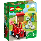 LEGO 10950 DUPLO Tracteur et soins aux animaux Jouet pour jeunes enfants à partir de 2 ans, ferme, set de jeu avec figurines de fermiers et de moutons