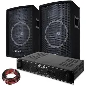 Skytec Combinaison d'enceintes et d'amplificateurs DJ 400W (Actif), Haut-parleur PA, Noir