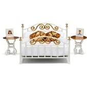 Lundby Brass Bed Set 18292 Educational Toy Doré Enfants