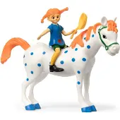 Peppi Pitkätossu Pippi And Lilla Gubben Figurine Set Doll Blanc Enfants