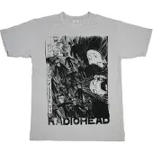 Radiohead Hommes, T-shirt, Scribble, Gris, (L)