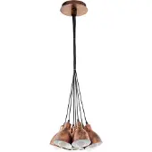Eglo Lampe à suspendre Priddy 1, lampe à suspendre vintage à 7 flammes au design industriel, lampe à suspendre rétro en acier, couleur : cuivre antique, douille : E27