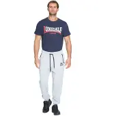 Lonsdale Pantalon gris chiné / noir