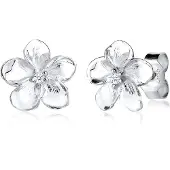 Elli DIAMONDS Boucles d'oreilles 'Frangipani Blüte' blanc