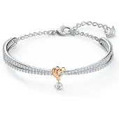 Swarovski Bracelet - - Lifelong Heart - Métal rosé - Cristaux incolores - Motif cœur