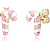 Elli Boucles d'oreilles 'Süßigkeiten' or / rose ancienne / blanc