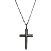 KUZZOI Chaîne 'Kreuz' noir / argent