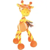 Trixie 3x Jouet en peluche avec balle de tennis en corde 28cm (Jouet en peluche pour chiens)