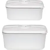 Maku Récipient Alimentaire Sous Vide 2pcs, Boîte de conservation, Transparent, Blanc