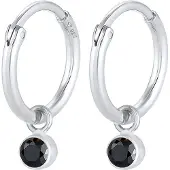 Elli Boucles d'oreilles noir / argent
