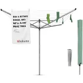 Brabantia Lift-O-Matic 60m + ancrage au sol + couverture Gris Métallique
