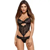 Obsessive - body en dentelle florale - noir
