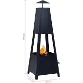 vidaXL Foyer Noir 35x35x99 cm Acier