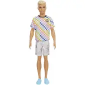 Barbie Poupée Ken Fashionistas en t-shirt à carreaux