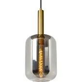 Lucide Lampe suspendue moderne verre fumé abat-jour or JOANET 1xE27 40W