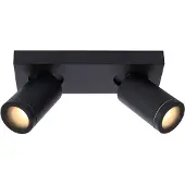 Lucide Spot TAYLOR noir 2xGU10x5W en aluminium, dimensions : 12,5 x 24 x 10 cm, IP44,