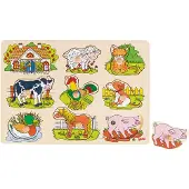 Goki Puzzle Animaux de la ferme - - Moins de 100 pièces - Bébé - A partir de 12 mois