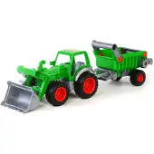 Wader Tracteur avec benne frontale et remorque basculante