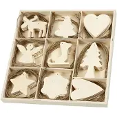 Creativ Company Assortiment de décorations de Noël artisanales en bois
