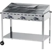 Hendi Système de gril Green Fire 3 brûleurs, Profi Line, 17,4kW, 1078x612x(H)825mm