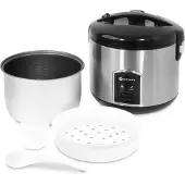Hendi Cuiseur à riz 1,8 l acier inoxydable 230V 700W, Cuiseur vapeur + cuiseur à riz, Argent