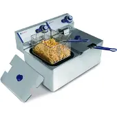 Hendi Friteuse à induction - avec robinet de vidange 2x8 l, Profi Line, 16L, 230V/7000W, 577x609x(H)410mm