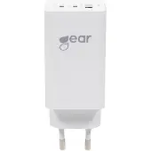 Ginza.se GEAR Chargeur GAN 220V 2xUSB-C + 1xUSB-A (65 W, 3 ports), Chargeur USB, Blanc