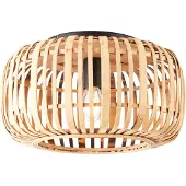 Brilliant Plafonnier WOODROW en bambou et métal noir, style bohème 97167/20