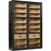 Nordal A/s Viva Armoire Avec Portes Vitrées + Tiroirs Noir | 2044