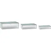 Hubsch Boîte en verre argent mat - lot de 3 pièces