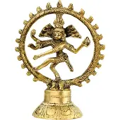 Bahadra Shiva Nataraj laiton unicolore -- 264 g ; 13 cm