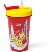 LEGO Gobelet Lego Avec Paille Iconic Girl Bright Red 500 ml