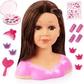 Bayer Design- Charlene Super Model-Tête à Coiffer et Maquiller avec Accessoires, 90088AK, Cheveux Brun