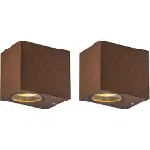 QAZQA Lot de 2 appliques murales industrielles rouille IP44 - Baleno
