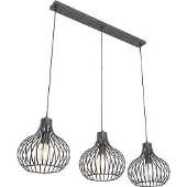 QAZQA Suspension moderne noire 3 lumières - Saffira
