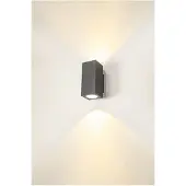 SLV Enola Square M Up/Down LED Applique murale anthracite CCT 3000/4000K Couleur de lumière réglable IP65