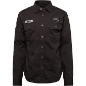 Brandit Chemise 'Luis' anthracite / blanc