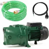 DAB Pompe de jardin Jet 132 M avec Tuyau d'aspiration 7 mètres et Filtre - 1490 W 4,8 m³/h Monophasé 230 V